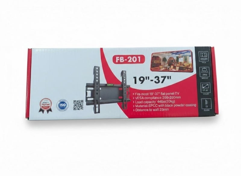 فوجي بوكس إطار تثبيت تلفزيون LED/LCD على الحائط من 19 إلى 37 بوصة FB-201 (37، أسود) - Image 1